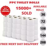 36,72,144,288 2Ply Toilet Rolls Quilted Embossed Paper Luxury Soft Tissue Bulk
