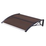 Tinted Outdoor Front Door Canopy Porch Awning Patio Rain Shelter Cover 120x80cm