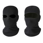New Black Ultra thin 2 hole Balaclava Ski Motorbike Swat Face Mask Eyes Protect.