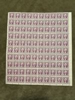 #720 2 cent Washington Full Sheet Of 100 MNH OG