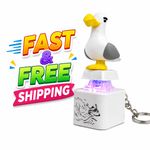 Seagull Mine Keychain,Button with Sound Rechargeable keyboard Clicker Fidget Toy