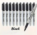 10x Black Permanent Marker Pens Fine Bullet Tip Thin Point UK FAST Postage