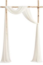 Wedding Arch Draping Fabric  20Ft Ivory Chiffon Fabric Drapes Arbor Ceremony