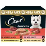 72 x 150g Cesar Classic Terrine Adult Wet Dog Food Trays Mixed Selection