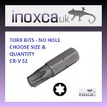TORX BIT NO HOLE 25mm T4 T5 T6 T7 T8 T9 T10 T15 T20 T25 T27 T30 T35 T40 T45 T50
