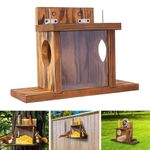 Wildlife Garden Squirrel Feeder House Box with Feeding Platform & Lift Up Lid UK