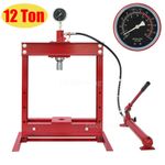 12 Ton Hydraulic Shop Press Heavy Duty Garage Hydraulic Press with Plate & Gauge