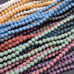 Coloured Lava Stone (Dyed) Round Beads, 8mm, 15'' Strand,  for Jewellery Making