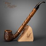 Mr. Brog HAND MADE WOODEN TOBACCO SMOKING PIPE 16 Tabor Churchwarden Rustic BOX