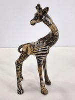 La Vie Safari Vintage Ceramic Patchwork Giraffe Kneeling Figurine