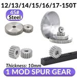 1 Mod 12T-150T Spur Gear 45# Steel Thickness 10mm Motor Pinion Transmission Gear