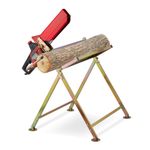 Sawhorse with chainsaw holder Adjustable Sawing Bench 120 kg Steel Compact