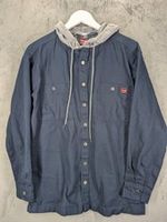 Wrangler Workwear Vest Hooded Lightweight Canvas Size Medium Blue Snap Buttons