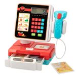 Red Cash Register Toy Kids Simulation Sounds Pretend Play Shopping Till Scanner