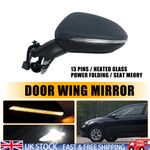 Left Side Power Fold Electric Heated Wing Door Mirror For VW Golf Mk7 2012-2020
