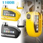 Yellow Motorcycle Scooter Bike Alarm Disc Lock Brake 7mm 100-110DB Loud Lock New
