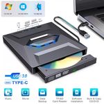 External CD/DVD Drive Disk Player for USB 3.0 Type-C Laptop PC MacBook Windows 
