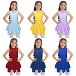 Kids Girls Rhinestone Figure Ice Skating Dress Roller Skating Dance Costume