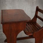 Antique Pine School Desk Bench Victorian Classroom Hall Seat