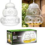 Plastic Wasp Trap 2x Large Hanging Honey Pot Outdoor & Fly Catcher Flies Insects