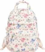 Floral Aesthetic Backpack Kawaii Travel Daypack Corduroy for Women