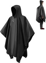 Reusable Rain Poncho for Adult with Hood for Camping, Travelling, Waterproof