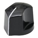 Large High Torque Black Machine / Amplifier Control Knob - 6.4mm Round Hole