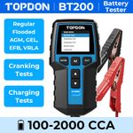 TOPDON BT200 Car Battery Tester 24V 12V Load Tester Charging System Analyzer UK