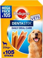 Pedigree DentaStix Daily Dental Chews Large Breed Oral Care 105 Sticks 25KG+
