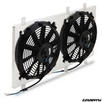 ALUMINIUM RACE RADIATOR 12V 80W FAN SHROUD FOR SUBARU IMPREZA GDA 2.0 WRX STI