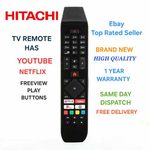 NEW GENUINE REMOTE RC43141 FOR HITACHI SMART LED TV-YOUTUBE-NETFLIX-F PLAY 