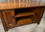 Brown Wood Freestanding Cabinet 2 Door Raised Panel 2 Shelves 150x60x50cm