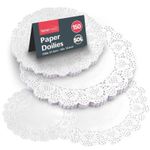150pk White Paper Doilies 8.5 & 6.5 Inch Round Lace Party Doylies Doyleys Doily