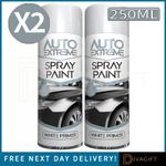 2 x WHITE PRIMER AEROSOL SPRAY PAINT 250ML FAST DRYING FOR AUTO CAR METAL NEW