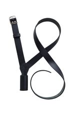 FLAG POLE HOLDER CROSS BELT CARRIER BLACK GENUINE LEATHER PARADE MILITARY ARMY