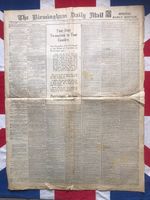 Original August 7 1914 WW1 Newspaper First Day of War Liege Battle HMS Amphion