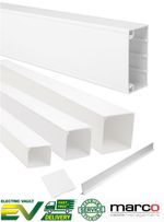 PVC Plastic Trunking 3 Meter Length Maxi 2x2" 4x2" 3x3" 4x4" + End cap & Divider