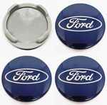 4x 54MM BLUE FORD ALLOY WHEEL CENTRE FUSION FOCUS 3 FIESTA  MONDEO MK2 MK4 KUGA