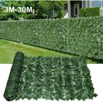 30M Artificial Hedge Fake Ivy Leaf Garden Privacy Fence Screen Roll Wall Panel