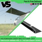 FOR VW CADDY MK2/3/4 SWB 1.7M SUN CANOPY & 1600MM BLACK AWNING C PROFILE RAIL
