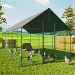 XXL Metal Chicken Run Coop Poultry Dogs Cage Walk In Hen House Higher Entrance