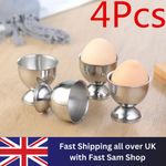 Stainless Steel Egg Cups Kitchen Breakfast Soft Boiled Egg Holder Tableware 4PCS