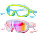 Splashy Eyes Goggles Kids, Wide View, Anti-Fog Waterproof UV Protection