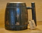 GOCRAFT HANDMADE WOODEN BEER TANKARD / MUG WITH STAINLESS STEEL INNER FLASK 180Z