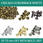 10-50pcs Brass Chicago Screws Nail Stud Rivets Leather Craft Wallet Fasteners