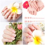 24x French False Nails French Manicure False Nail Tips Press On Full Cover Nails