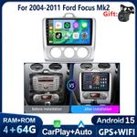 For Ford Focus MK2 2004-2011 Android 15 Car Stereo Radio CarPlay GPS Navi BT FM