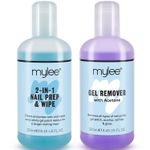 Mylee Nail Gel Polish Prep + And Wipe & Remover UV LED Manicure Acetone 2x250ml