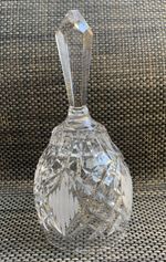 Etched & Clear TYRONE Cut Crystal BELL, Handmade in Ireland ~ 7"