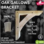 Oak Gallows Bracket - Small - UK Made - Brace, Oak Pegs, Roof & Wall Plate